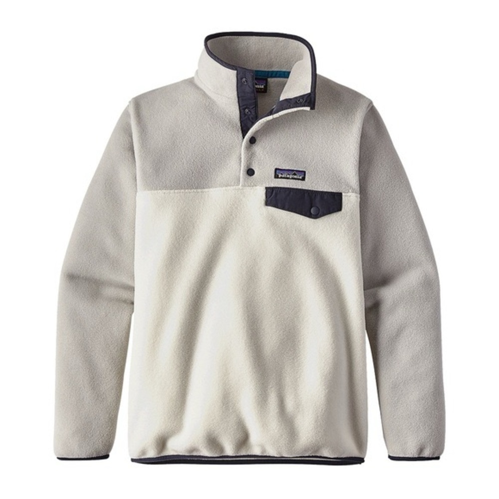 Patagonia Lightweight Synchilla Snap-T Fleece Pullover Birch White - Size large